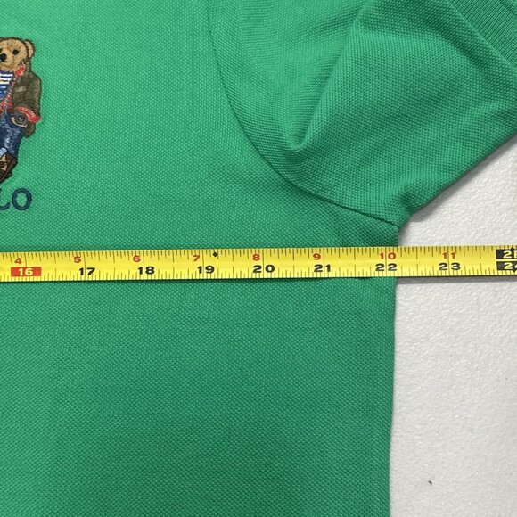 Polo Ralph Lauren Men's Medium Emerald Classic Fit Explorer Bear Mesh Polo Shirt - Picture 13 of 14